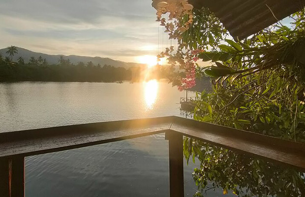 Kampot Kayak Trip around Green Cathedral, Swim, Reflection Sunset