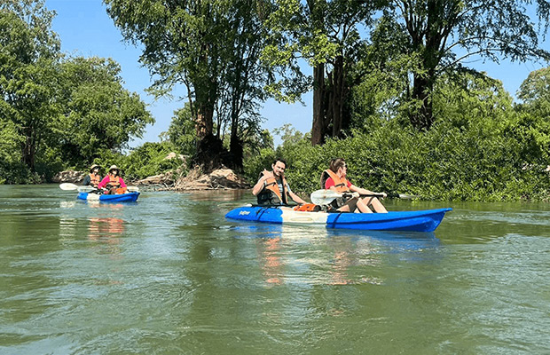 Kratie: Kayak Adventure with Dolphin Watching Tour